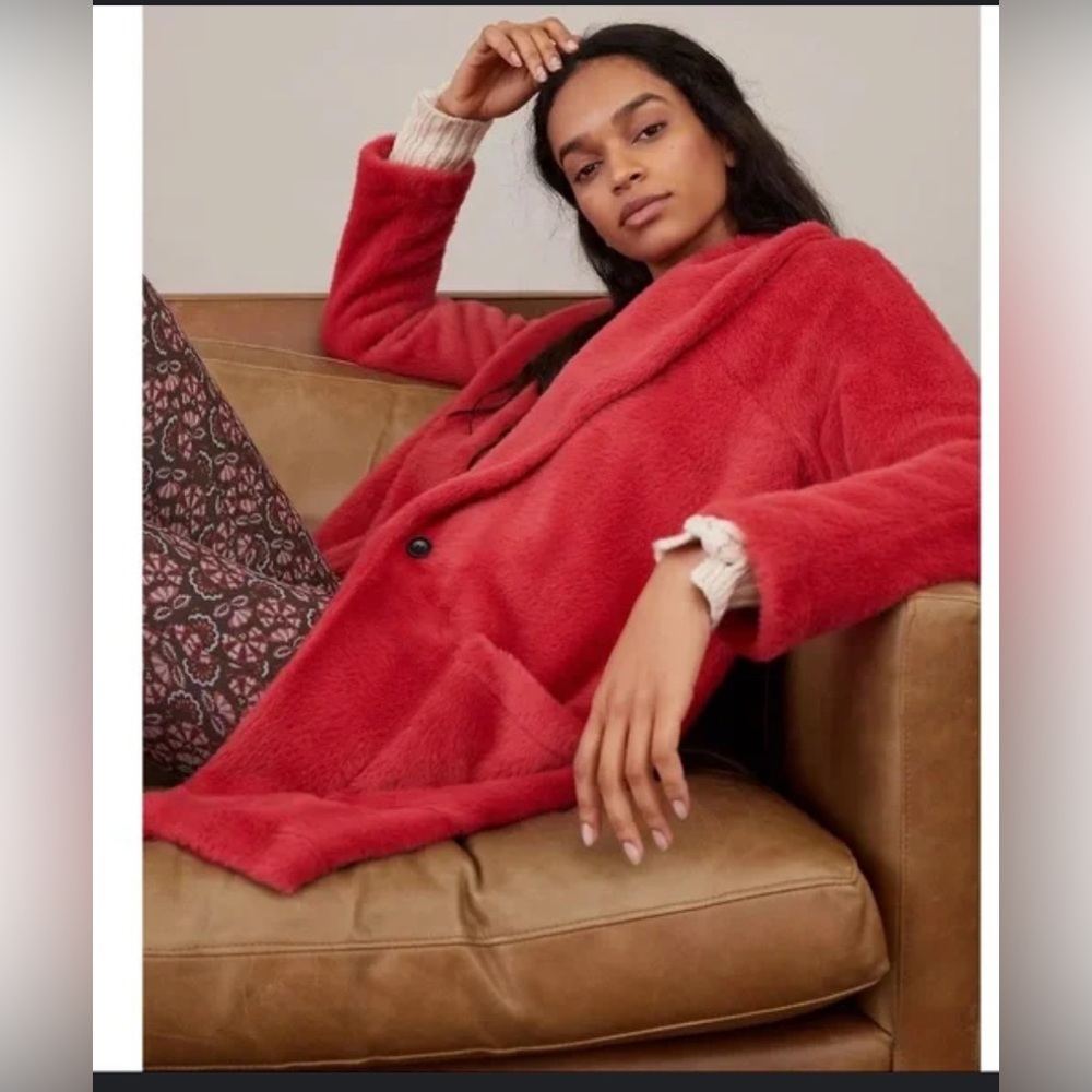 NWT Sanctuary x Anthropologie Elena plush shaw coat - Picture 2 of 11